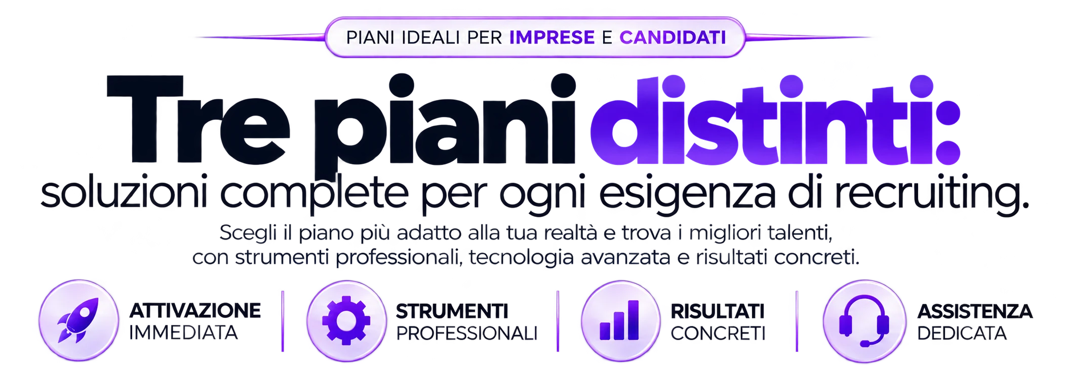 Tre piani distinti: gratuito, essenziale, avanzato